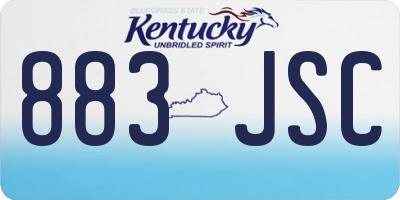 KY license plate 883JSC