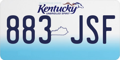 KY license plate 883JSF