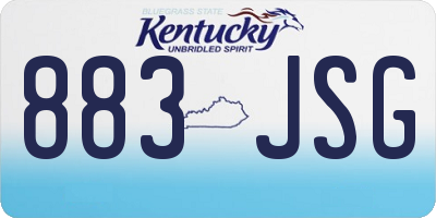 KY license plate 883JSG