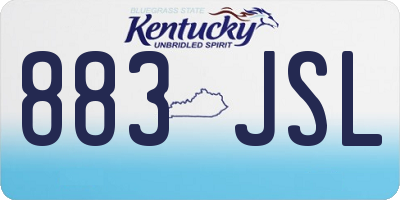 KY license plate 883JSL