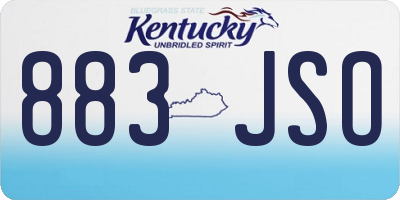 KY license plate 883JSO