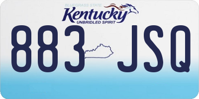 KY license plate 883JSQ