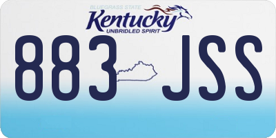 KY license plate 883JSS