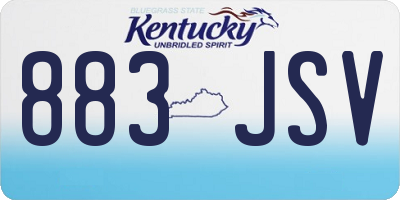 KY license plate 883JSV