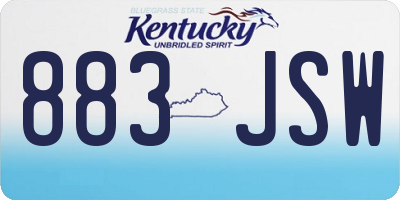 KY license plate 883JSW