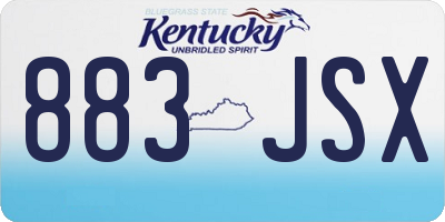 KY license plate 883JSX