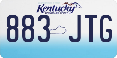 KY license plate 883JTG
