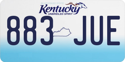 KY license plate 883JUE