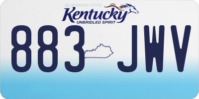 KY license plate 883JWV