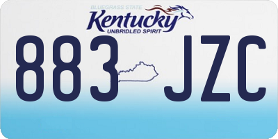 KY license plate 883JZC