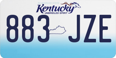 KY license plate 883JZE