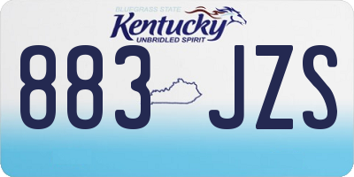 KY license plate 883JZS