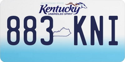 KY license plate 883KNI