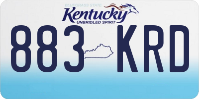 KY license plate 883KRD