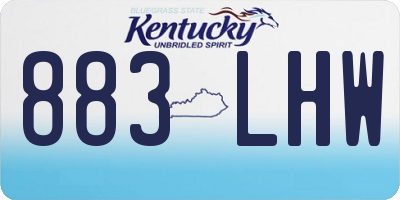 KY license plate 883LHW