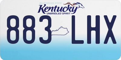 KY license plate 883LHX