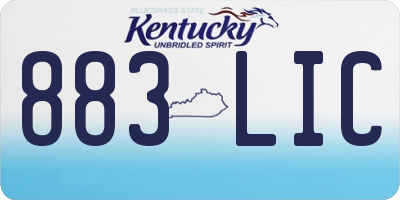KY license plate 883LIC