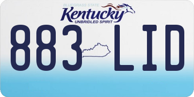 KY license plate 883LID