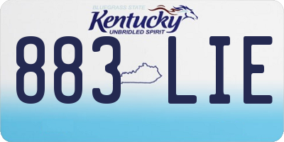 KY license plate 883LIE