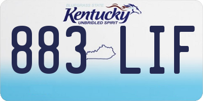 KY license plate 883LIF
