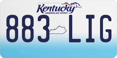 KY license plate 883LIG