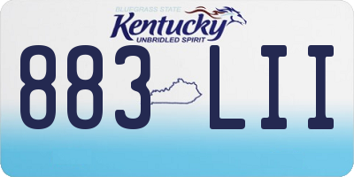 KY license plate 883LII