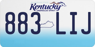 KY license plate 883LIJ