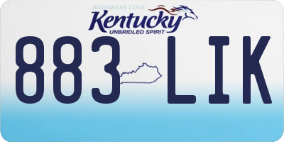 KY license plate 883LIK