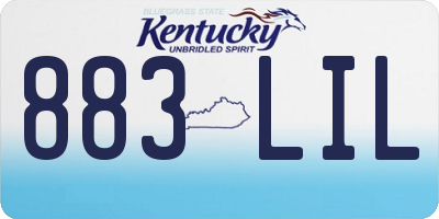 KY license plate 883LIL