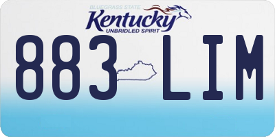 KY license plate 883LIM