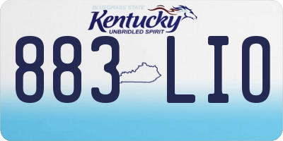 KY license plate 883LIO