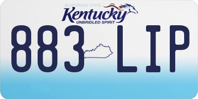 KY license plate 883LIP