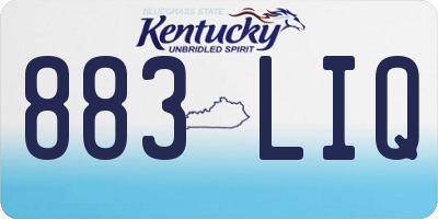 KY license plate 883LIQ