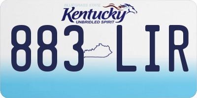 KY license plate 883LIR
