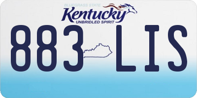 KY license plate 883LIS