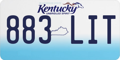 KY license plate 883LIT