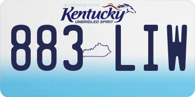 KY license plate 883LIW