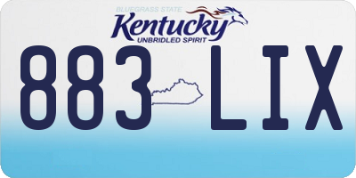 KY license plate 883LIX