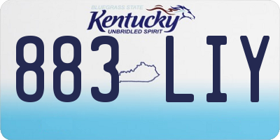 KY license plate 883LIY