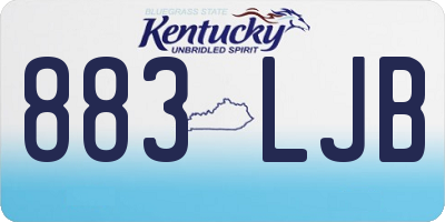 KY license plate 883LJB
