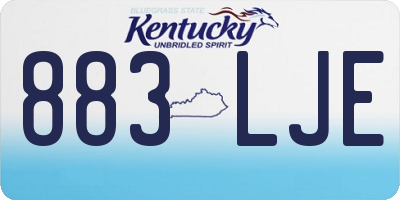 KY license plate 883LJE