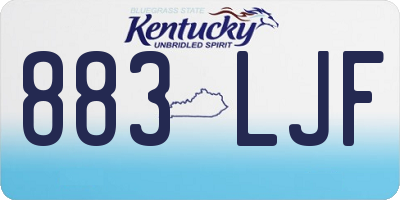 KY license plate 883LJF