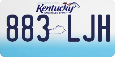 KY license plate 883LJH