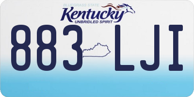 KY license plate 883LJI