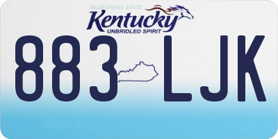KY license plate 883LJK