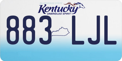 KY license plate 883LJL