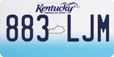 KY license plate 883LJM
