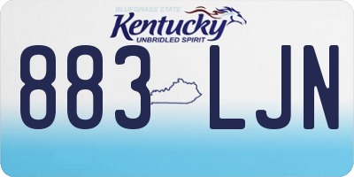 KY license plate 883LJN
