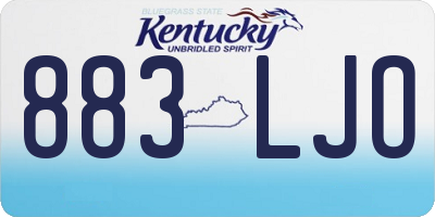 KY license plate 883LJO