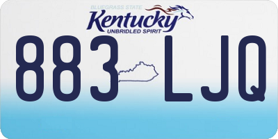 KY license plate 883LJQ